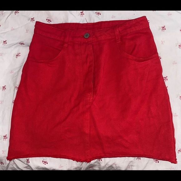 Brandy Melville Dresses & Skirts - Brandy Melville red denim skirt
